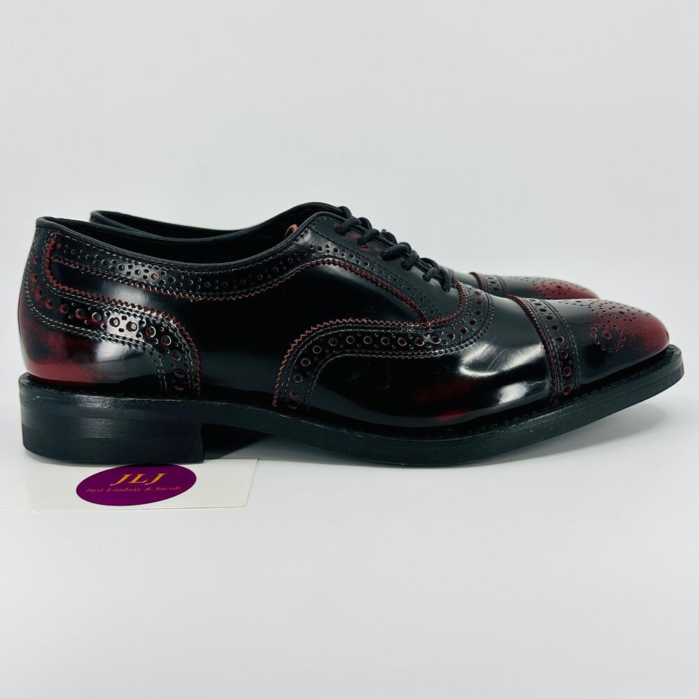 Allen Edmonds Men's Strand Antique Burgundy Cap Toe Oxford Dress Shoes Size 8 D